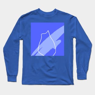Elegant Blue Ice Bear Abstract Art Long Sleeve T-Shirt